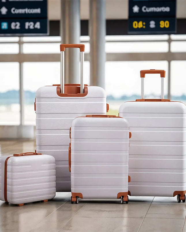 Modishion 4-Piece Carry-On Suitcase Set - Durable Hardshell Travel Trolley