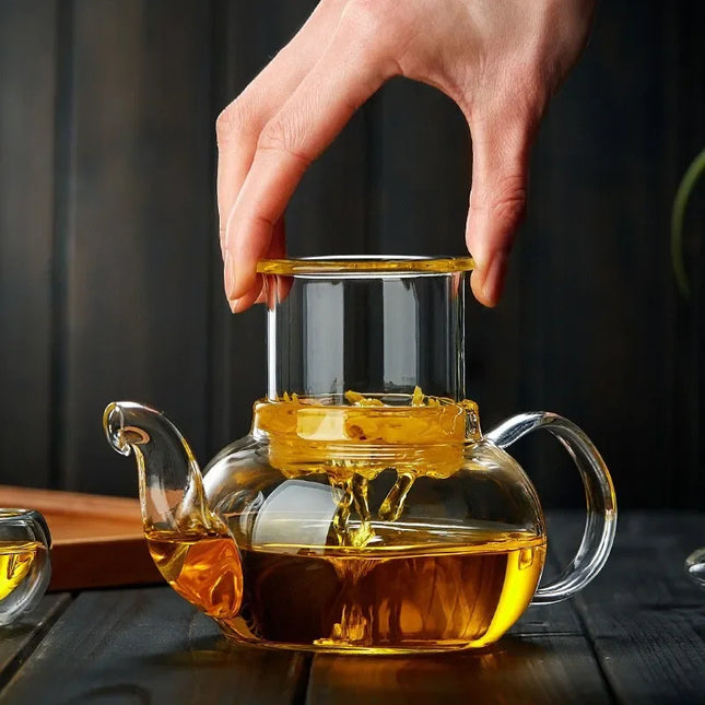 400ml/1000ml Glass Teapot Filterable Heat-resistant