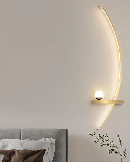 Modern Black Gold Wall Lamp - Minimalist Luxury Lighting for Living Room