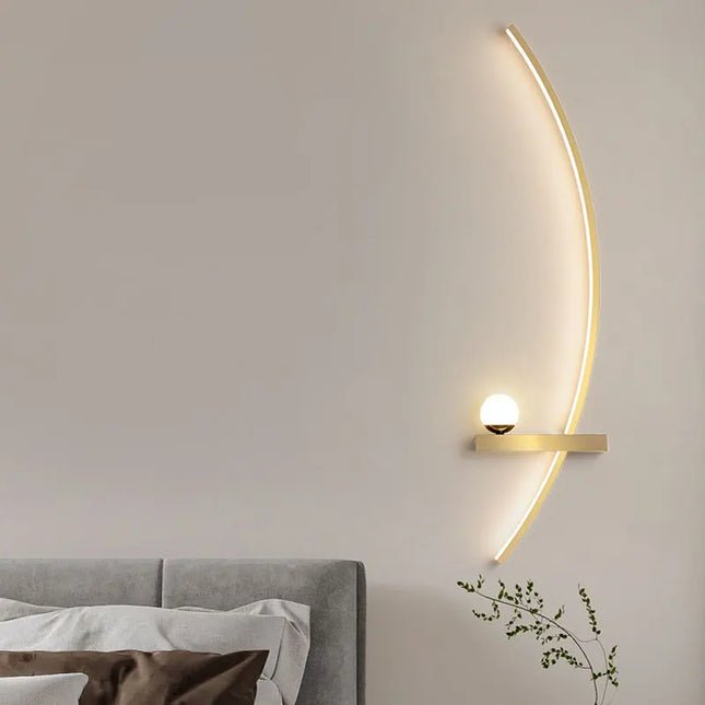 Modern Black Gold Wall Lamp - Minimalist Luxury Lighting for Living Room