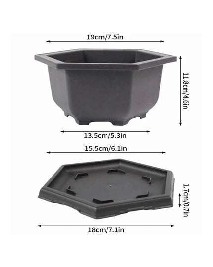 Purple Imitation Pottery Flowerpot - Square, Oval, Hexagonal Planters
