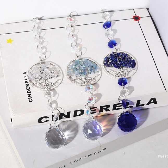 Crystal Sun Catchers Wind Chimes - Rainbow Light Catching Outdoor Decor