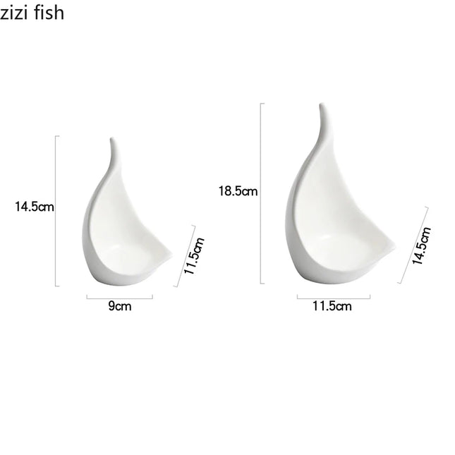 Creative Ceramic Dinner Plates - Irregular Design for Sushi & Snacks
