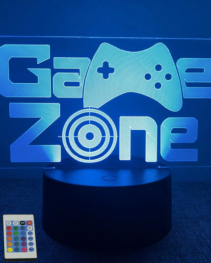 Neon Gamer 3D LED Night Light - RGB Cartoon Lamp for Bedroom