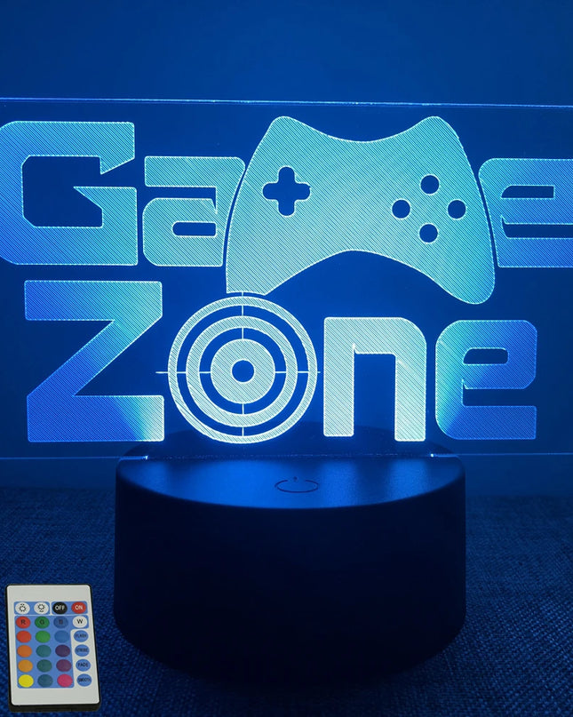 Neon Gamer 3D LED Night Light - RGB Cartoon Lamp for Bedroom