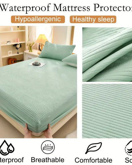 Anqianny 3-Layer Waterproof Mattress Cover - Soft Anti-Dust Mite Protection