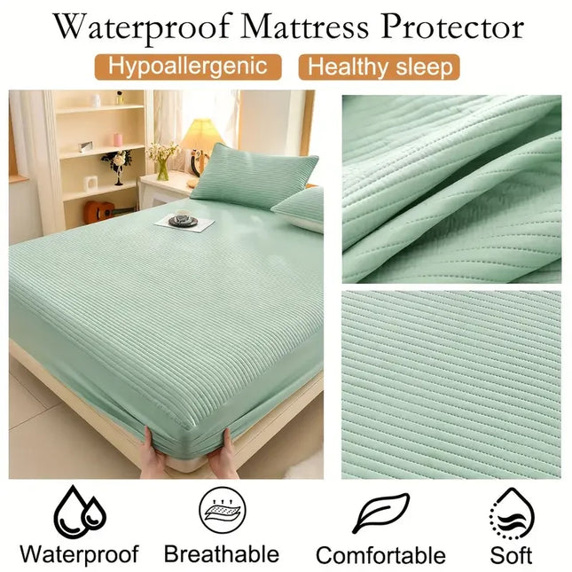 Anqianny 3-Layer Waterproof Mattress Cover - Soft Anti-Dust Mite Protection