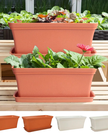 High-quality Gardening Flower Pot Thicken Plastic Planting Pot Balcony Vegetable Flower Pot Rectangular Planting Planters