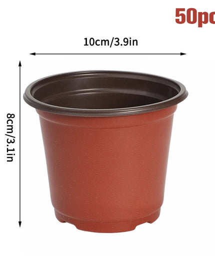 50/20pcs Plastic Flowerpots Simple Nursery Seedling Pot Flowers Seed Breeding Planters Container Box Garden Supplies Tool