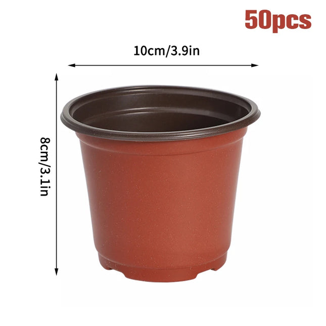 50/20pcs Plastic Flowerpots Simple Nursery Seedling Pot Flowers Seed Breeding Planters Container Box Garden Supplies Tool