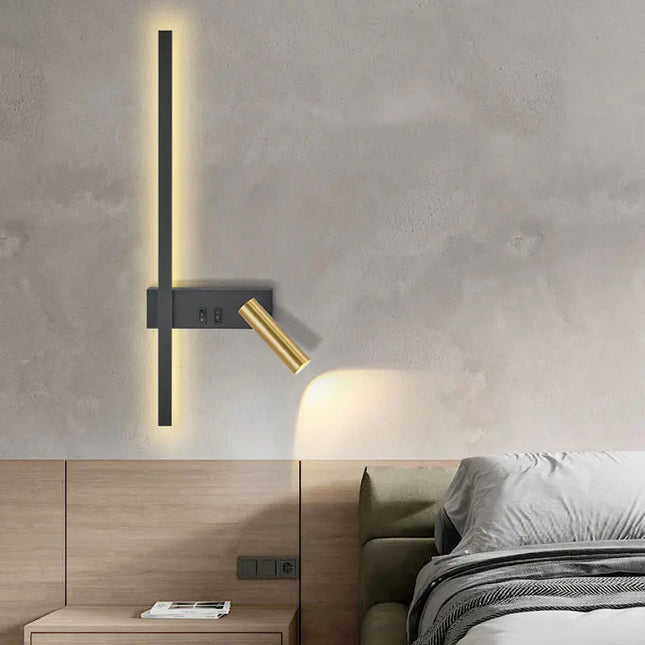 Modern Black & White Wall Lamp - Minimalist LED Light Fixture