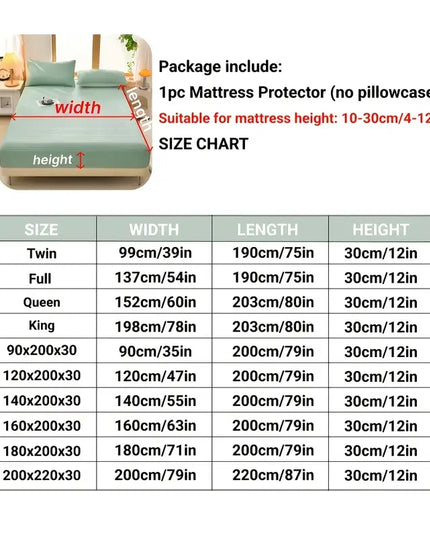 Anqianny 3-Layer Waterproof Mattress Cover - Soft Anti-Dust Mite Protection