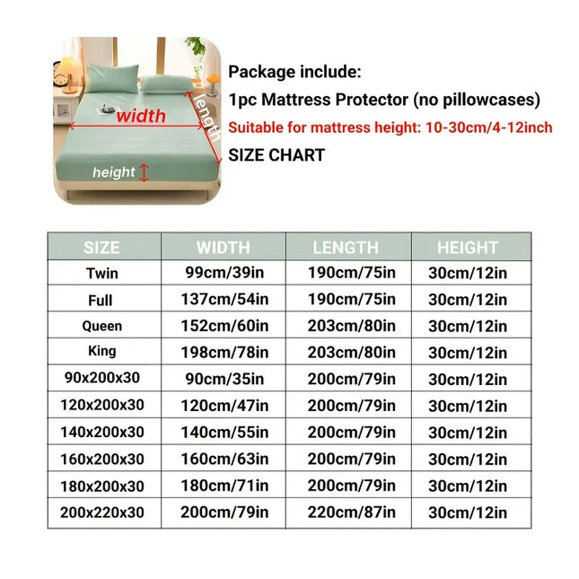 Anqianny 3-Layer Waterproof Mattress Cover - Soft Anti-Dust Mite Protection