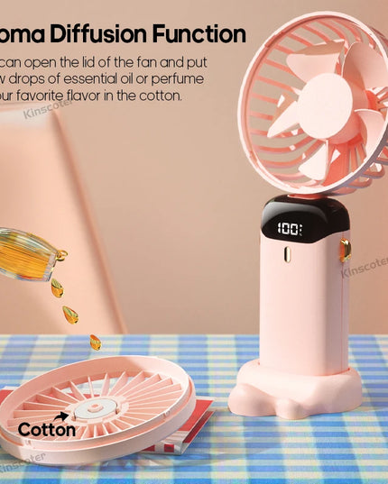 Kinscoter USB Mini Fan - Portable Neck Hanging, 5-Speed Cooling