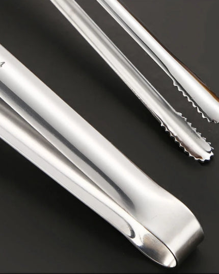 2Pcs Kitchen Tongs Stainless Steel Barbecue Tongs