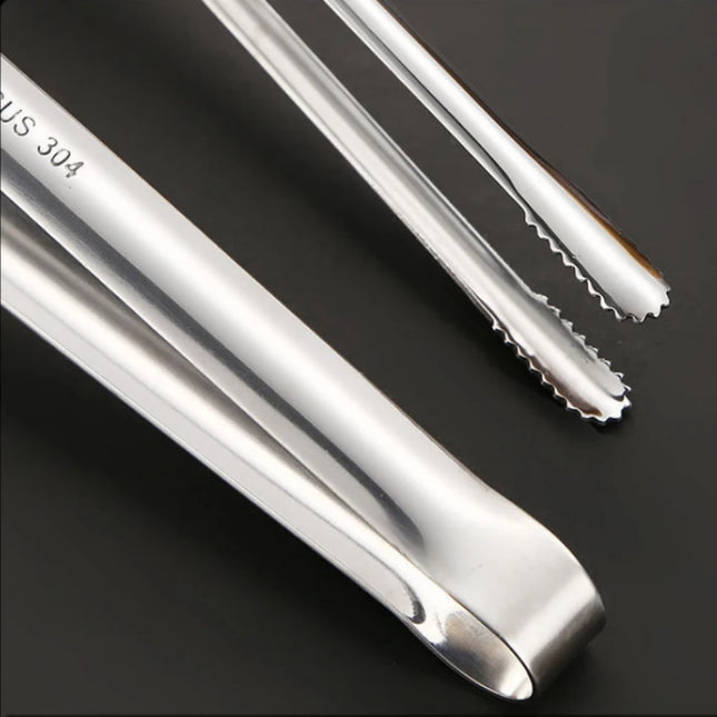 2Pcs Kitchen Tongs Stainless Steel Barbecue Tongs