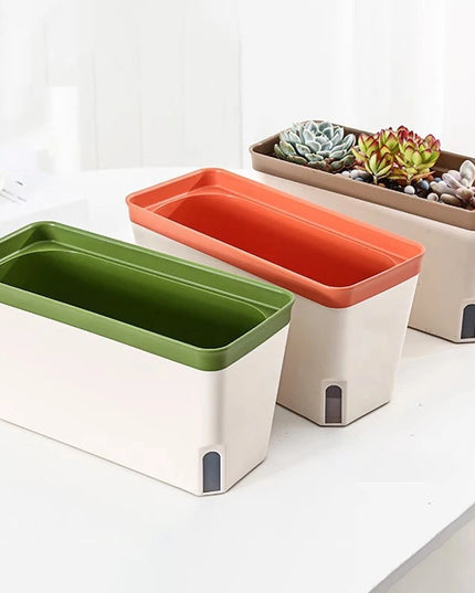 Thickened Plastic Flower Pot - Self-Watering Double-Layer Design for Plants