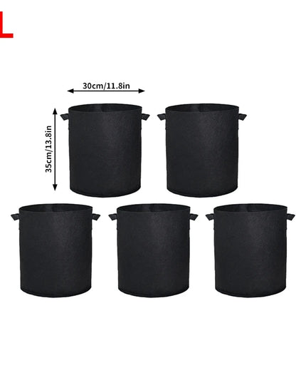 5PCS 3-30 Gallons Garden Vegetable Planting Bag Felt Grow Bags Plant Seedling Bag for Potato Tomato Flower Planting Accessories