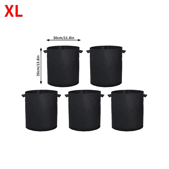 5PCS 3-30 Gallons Garden Vegetable Planting Bag Felt Grow Bags Plant Seedling Bag for Potato Tomato Flower Planting Accessories