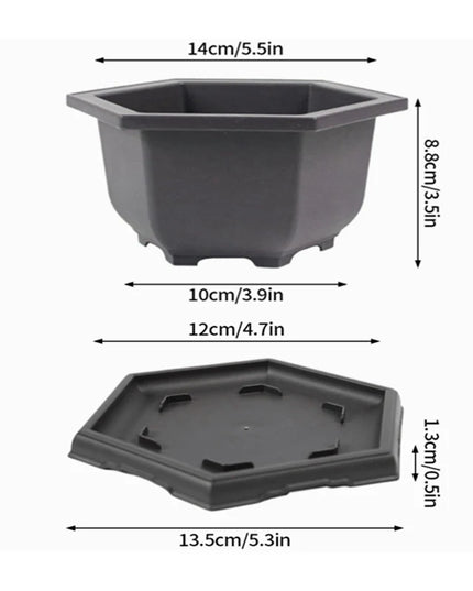 Purple Imitation Pottery Flowerpot - Square, Oval, Hexagonal Planters
