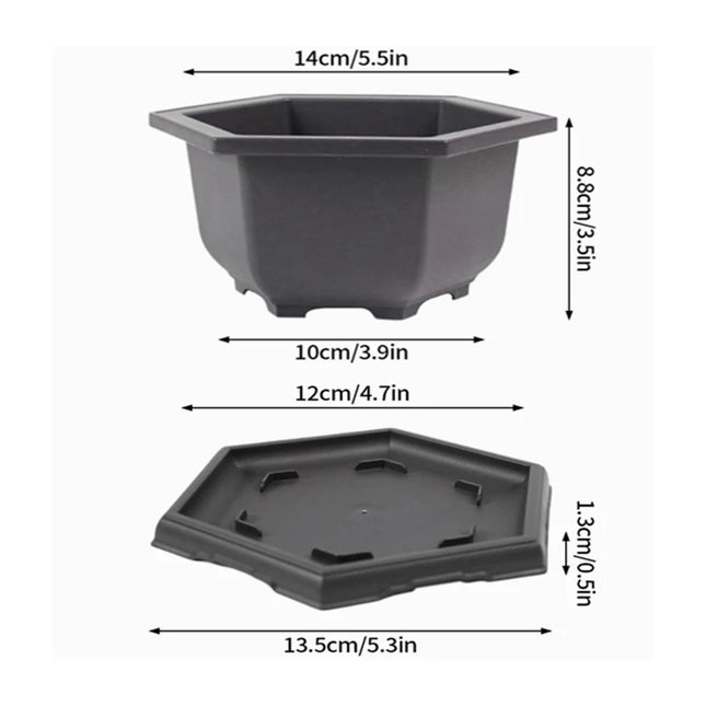 Purple Imitation Pottery Flowerpot - Square, Oval, Hexagonal Planters