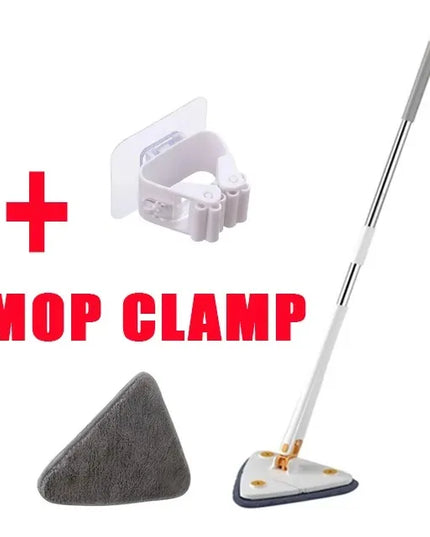 Triangle 360 Adjustable Telescopic Cleaning Mop - Eco-Friendly Brush Tool