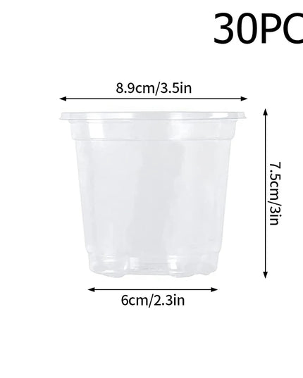 Transparent Flowerpot Nursery Pots - Thickened Plastic Planters, Drainage Hole