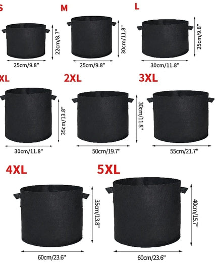 5PCS 3-30 Gallons Garden Vegetable Planting Bag Felt Grow Bags Plant Seedling Bag for Potato Tomato Flower Planting Accessories