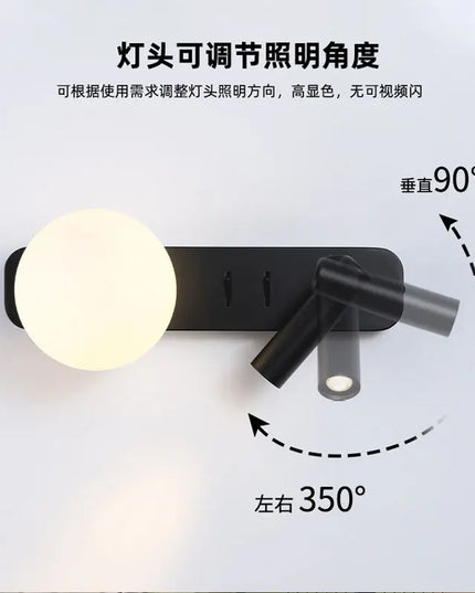 Modern Minimalist LED Wall Lamp - Creative Moon Design for Bedrooms