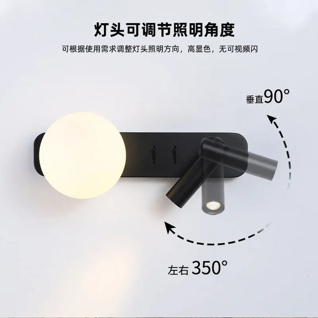 Modern Minimalist LED Wall Lamp - Creative Moon Design for Bedrooms