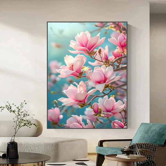 Modern HD Magnolia Flowers Canvas Art - Unframed Wall Decoration