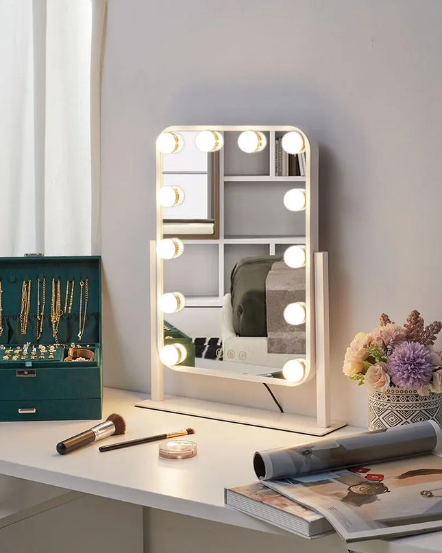 Modishion Hollywood Makeup Mirror - 12 LED Lights, Smart Control