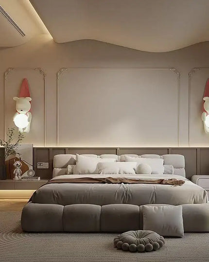 Modern LED Wall Lamp - Pink & Yellow - Dimmable Bedroom Decor