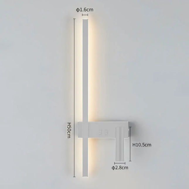 Modern Black & White Wall Lamp - Minimalist LED Light Fixture
