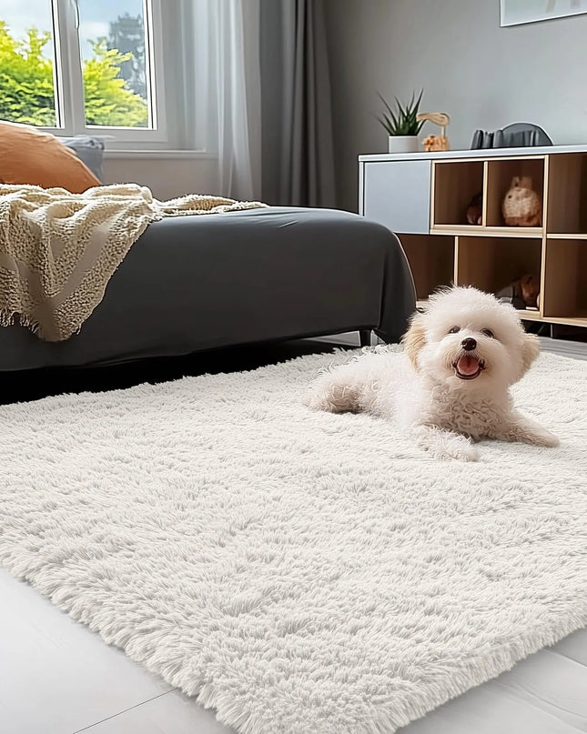 Olanly Large Fluffy Shaggy Area Rug - Soft Plush Indoor Carpet