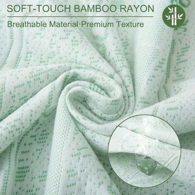 Anqianny Bamboo Fiber Mattress Protector - Waterproof, Ultra-Soft Cover