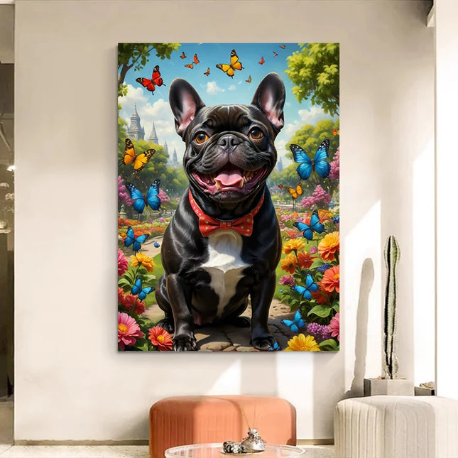 Abstract French Bulldog Canvas Wall Art - Perfect for Dog Lovers Decor
