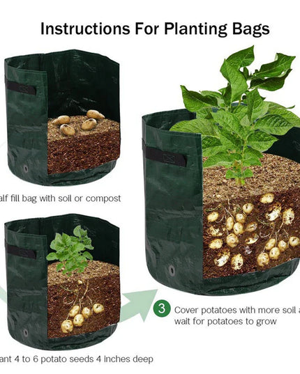 1PC Potato Grow Bag PE Vegetable Onion Planting Bag with Handle Thickened Garden Carrot Taro Peanut Growing Bag Waterproof