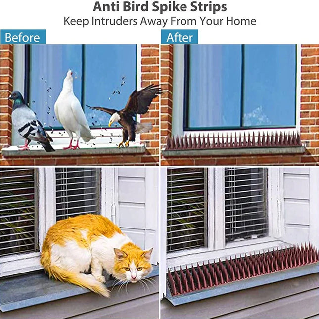 Plastic Anti-Bird Spikes Balcony Eaves Windowsills Bird Repellent Anti-Pigeon Anti-Cat Bird Repeller Thorn Boxed Package