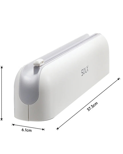 Livingandhome Kitchen Plastic Wrap Dispenser with Cutter - Easy Use