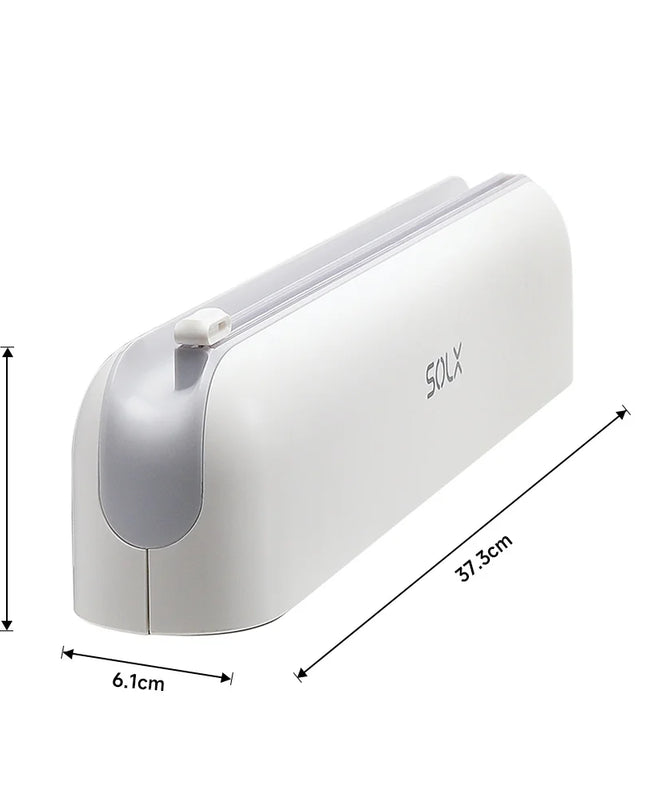 Livingandhome Kitchen Plastic Wrap Dispenser with Cutter - Easy Use