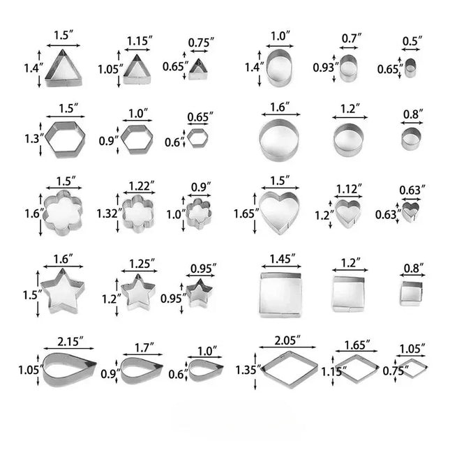 30Pieces Biscuit Mold Stainless Steel 
Mini Cookie Cutter