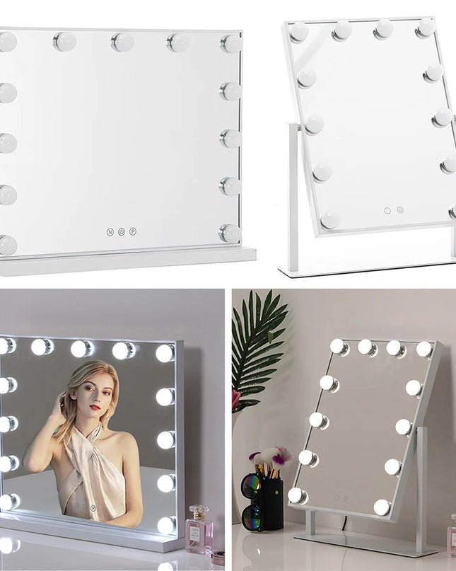 Modishion LED Makeup Mirror - Adjustable Color & Brightness for Flawless Makeup