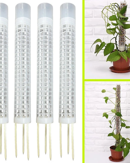 Stackable Plastic Plant Support Stakes - Self-Watering Moss Pole Trellis