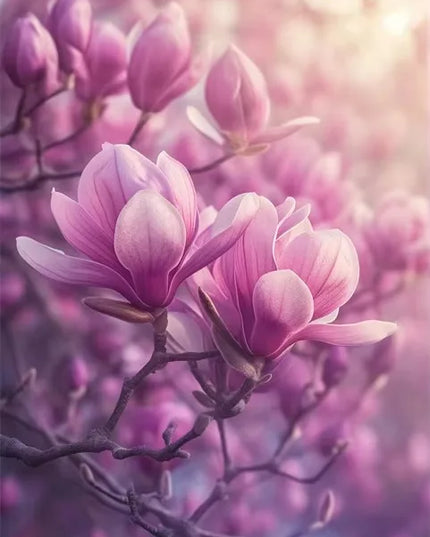 Modern HD Magnolia Flowers Canvas Art - Unframed Wall Decoration