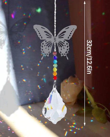 Crystal SunCatcher Prisms Hanging Rainbow Chaser Window Wind Chime Tree of Life Car Art Hanging Pendant Home Garden Decoration