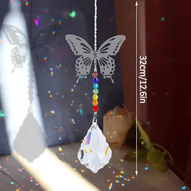 Crystal SunCatcher Prisms Hanging Rainbow Chaser Window Wind Chime Tree of Life Car Art Hanging Pendant Home Garden Decoration