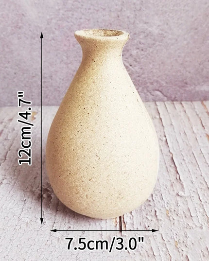 Retro Wooden Flower Vase - Nordic Style Decorative Plant Pot for Home Decor