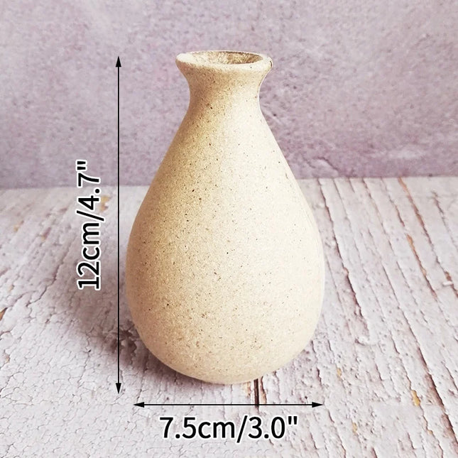 Retro Wooden Flower Vase - Nordic Style Decorative Plant Pot for Home Decor