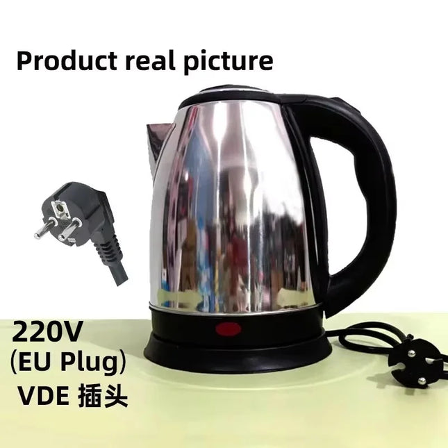 Stainless Steel Electric Kettle 2L - Hot Water Boiler for Tea & Coffee